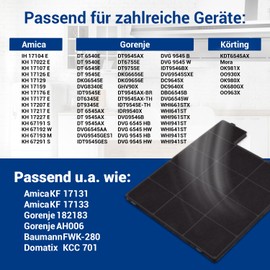 VIOKS Aktivkohlefilter Ersatzkohlefilter Filter Ersatz für Amica KF 17131 KF 17133 Kohlefilter Carbonfilter Ersatzfilter für Dunstabzugshaube Dunstabzugshaubenzubehör