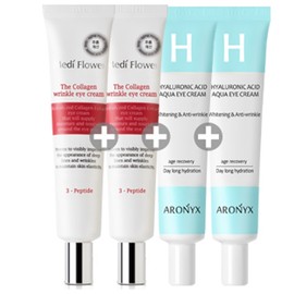 Real Collagen Triple Effect Eye Cream 40mlx4 Wrinkle Improvement Function - 11. 2 Collagen + 2 Hyal Eye Creams / 리얼콜라겐 트리플 이펙트 아이크림 40mlx4개주름개선 기능성 - 11.콜라겐 2개+히알 아이크림 2개