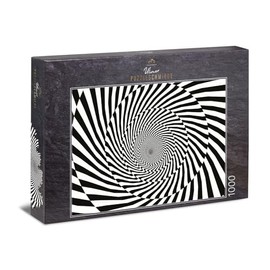 Impossible Puzzle 1000 Pieces Twisted Spiral Pattern Black and White Look