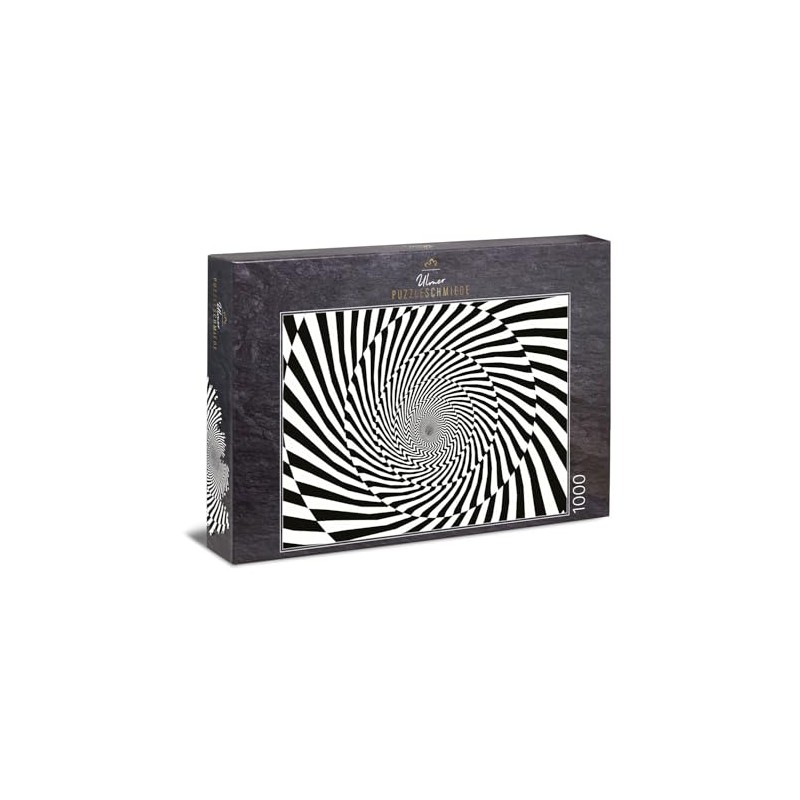 Impossible Puzzle 1000 Pieces Twisted Spiral Pattern Black and White