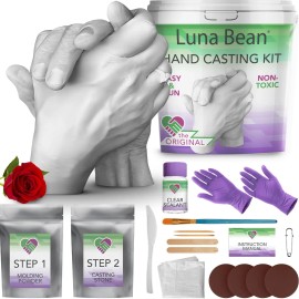 Luna Bean Hand Casting Kit – Couples Gifts Idea, Anniversary for Couple Gift,...