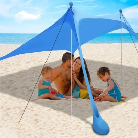 6.8FT Beach Tent Sun Shelter SPF50+ Portable Shade Sun Canopy Awning W/ Sandbag