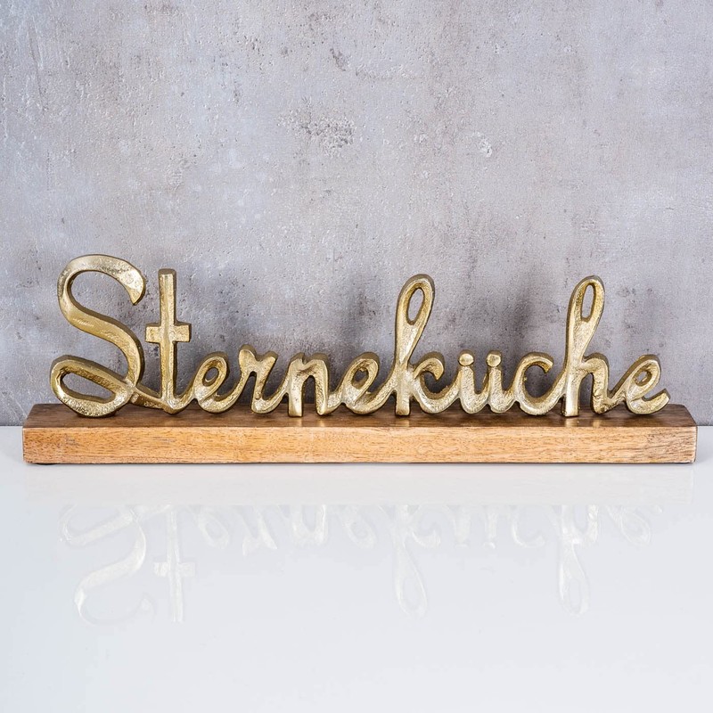 levandeo Star Kitchen Lettering Length 40 cm Metal Black Mango