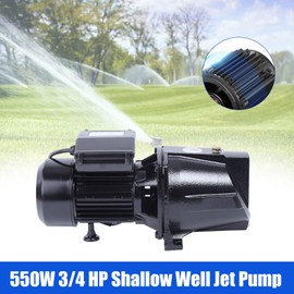 MuChaIOAK 3/4 HP Shallow Well Jet Pump, 110V Heavy Duty Cast Iron Industrial Jet Pump, 3420 RPM Max Speed, 3.8 m³/h Flow, 56m Head, Black