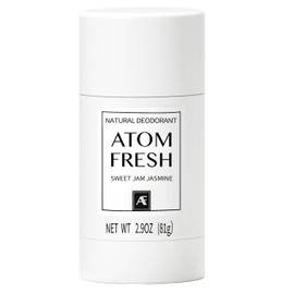 Atom Fresh Natural Deodorant | 72H Odor Protection for Women, Aluminum & Baking Soda Free | Made with Mineral Powder, Amino Acids & Antioxidants to Soothe Skin (Sweet Jasmine)