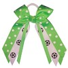 Soccer Polka Dot Small Bow, white pony band, Made in