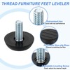 uxcell 24Pcs M6 Thread Furniture Feet Levelers, 23x15mm Adjustable Leveling