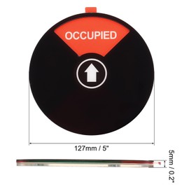 PATIKIL Vacant Occupied Slider Door Sign, 5"ODx0.2"T Vacant Occupied Privacy Sign for Home Office Restroom Business Meeting, Black