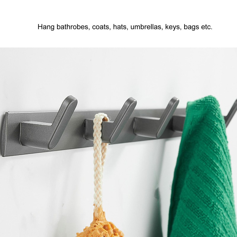 45cm Row Hook Wall Mount Aluminium Alloy Coat Towel Hook