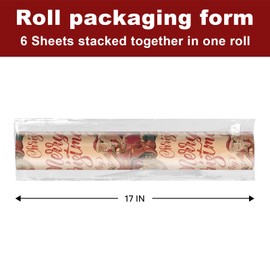EWES Kraft Christmas Wrapping Paper Brown Vintage Santa Claus Kids Reversible Funny Red Rolls From North Pole Thick Fun Gift Wrap Sheets Retro Rustic Heavy Duty Recyclable Total 28.5sq.ft