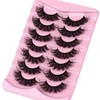 JIMIRE Mink Lashes Fluffy 6D Dramatic Strip D Curl False