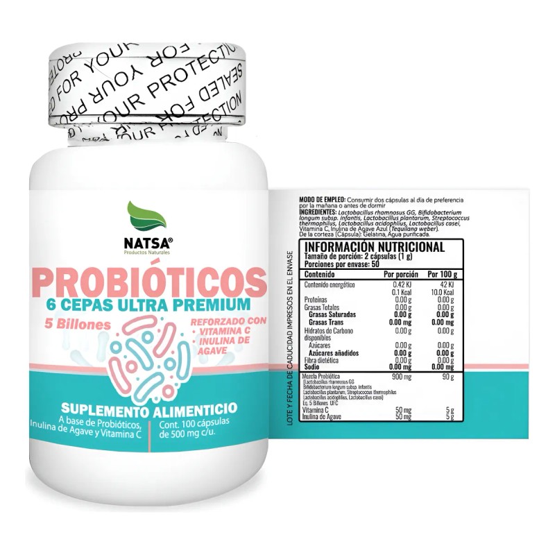 Probioticos 100 Cpsulas, 5 Billones, Cepas Ultra Premium Natural