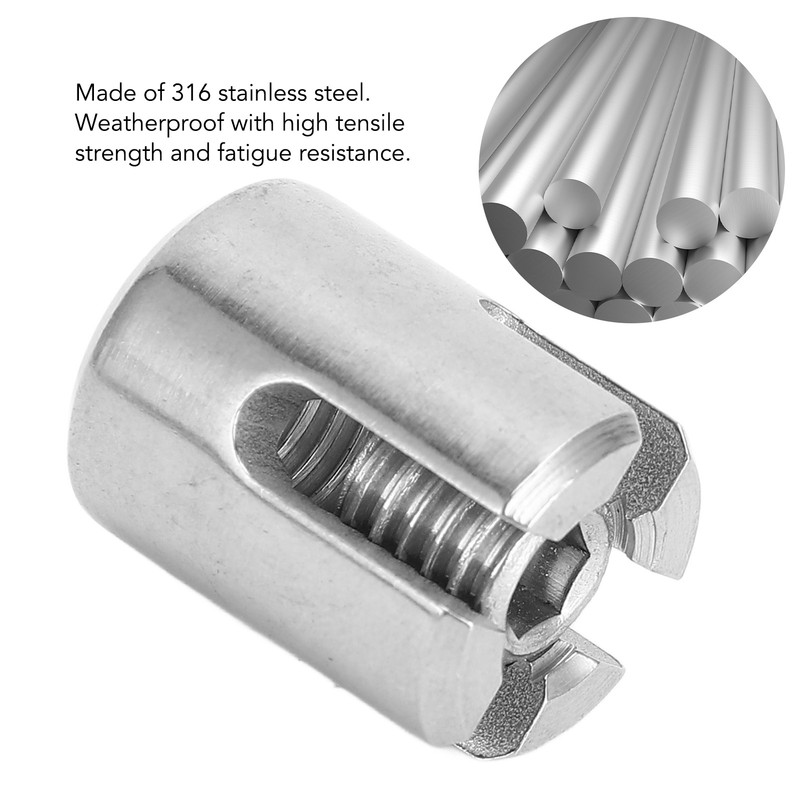 10Pcs Cross Cable Clamp Stainless Steel Wire Railing Clamp Fastener