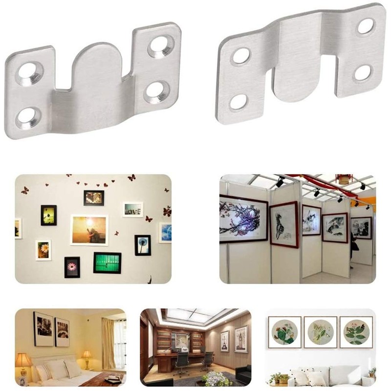 4 Pairs Flush Mount Bracket,Interlocking Furniture Connector,Stainless Steel Heavy Duty