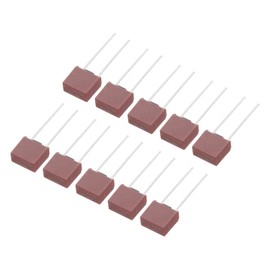 uxcell 10Pcs DIP Mounted Miniature Square Slow Blow Micro Fuse for Electronic Parts PCB LCD Repair, T8A 8A 250V, Red