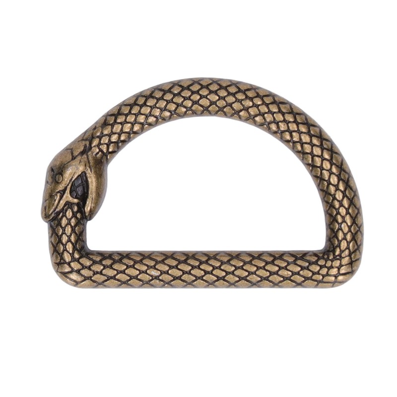 20Pcs Metal D Rings Snake Pattern Wear Resistant Metal Rings