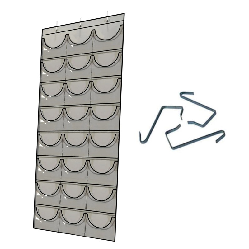 Over-the-Door Hat Organizer for Baseball Caps – 24 Clear Pockets