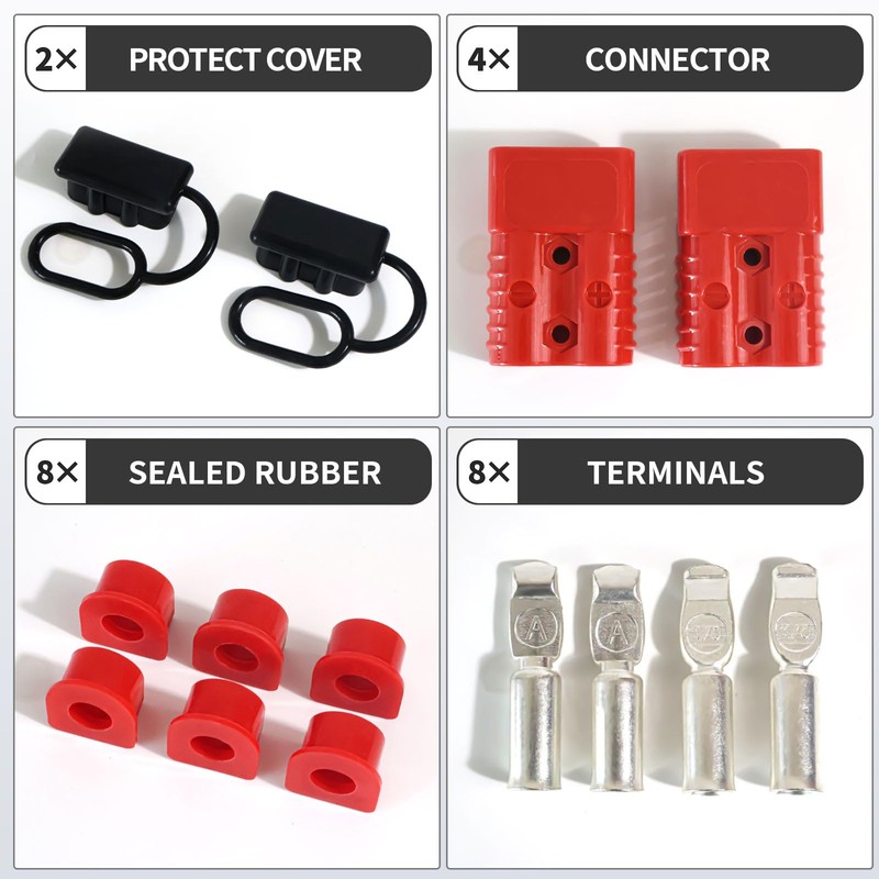 Gesepa 4 Pcs 175A Anderson Battery Quick Connect Cable Connector