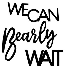 We Can Bearly Wait Sign for Baby Shower Backdrop - Felt Letter Cute Bear Themed Baby Party Signs Banner for Boy Girl Baby Shower Gender Reveal 1st Birthday Wall Decor - Black