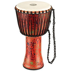 Meinl Percussion Travel Djembe with Synthetic Shell-NOT Made in CHINA-12 Large Size, Rope Tuned Goat Skin Head, Pharaoh's Script, 2-Year Warranty, 12" (L) (PADJ1-L-G)