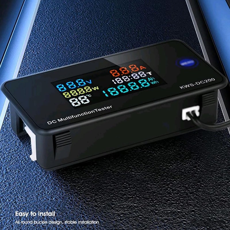 WANGCL DC Digital Voltage and Current Meters DC200-100A Energy Monitor