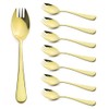 Alata Sporks, 8-Pack Champagne Gold Food-Grade Stainless Steel Sporks, 7.4