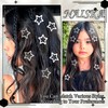 NAISKA 24Pcs Silver White Star Snap Hair Barrettes No Slip