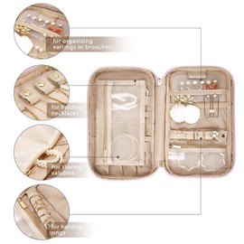 MIZATTO Travel Jewelry Organizer Case Portable Jewelry Storage Bag for Travelling Necklaces, Earrings, Rings and Bracelets