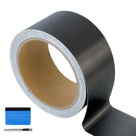 LZLRUN Free Tool Kit Light Black Satin Metallic Brushed Vinyl Tape for Black Out Chrome Delete Window Trim Door Trim (2Inches x 30Feet)