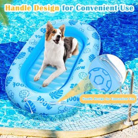 JellyArch Dog Float for Pool with Handle and Rope,59 x 35 Inch Dog Pool Float for Small Medium and Large Dogs,Inflatable Foldable Summer Pet Raft Swimming or Lake Water Games,Hold up to 150 Pounds