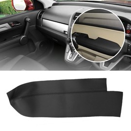 Hoypeyfiy 2Pcs Car Microfiber Leather Armrest Cover Skin Front Door Panel Elbow Pad Replacement for Honda CR-V CRV 2007-2012, Black, 1Pair