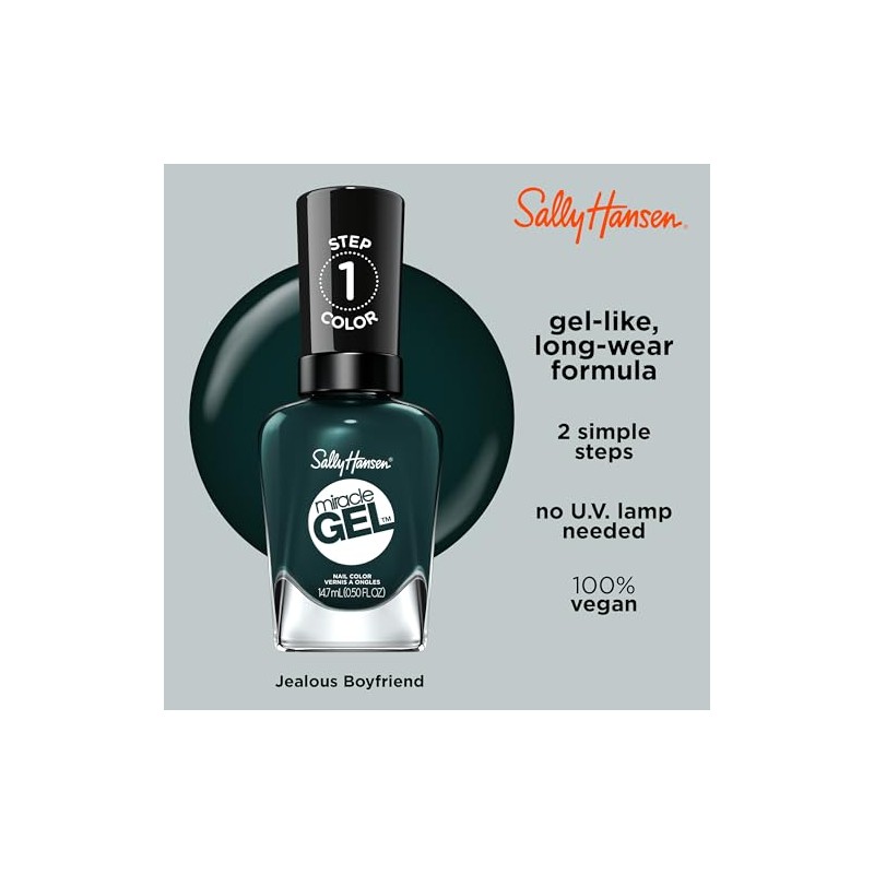 Sally Hansen Miracle Gel Jealous Boyfriend, .5 Oz, Pack Of