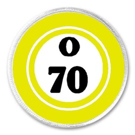 O 70 O70 Bingo Ball - 3" Sew/Iron On Patch Game Hobby Number Board Lucky