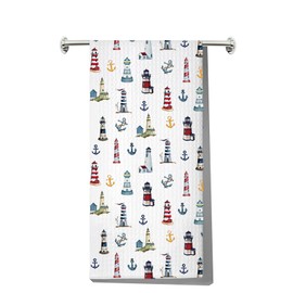 MYSOMY Lighthouse Kitchen Towel Lighthouse Anchor Towels Lighthouse Housewarming Gift Lighthouse Hand Towels (Lighthouse UK)