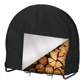 UOIENRT Outdoor Firewood Log Rack Cover, Heavy Duty UV Resistant Sun Snow Rain Windproof Dry Wood Pile Holder Storage Tarp Cover Log Hoop Cover (40" x 24" x 41")