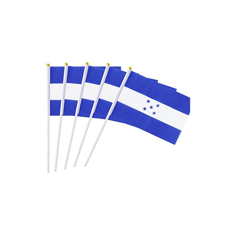 5 Pack Honduras Hondurans Mini HandHeld Stick Flag,Suitable For Various
