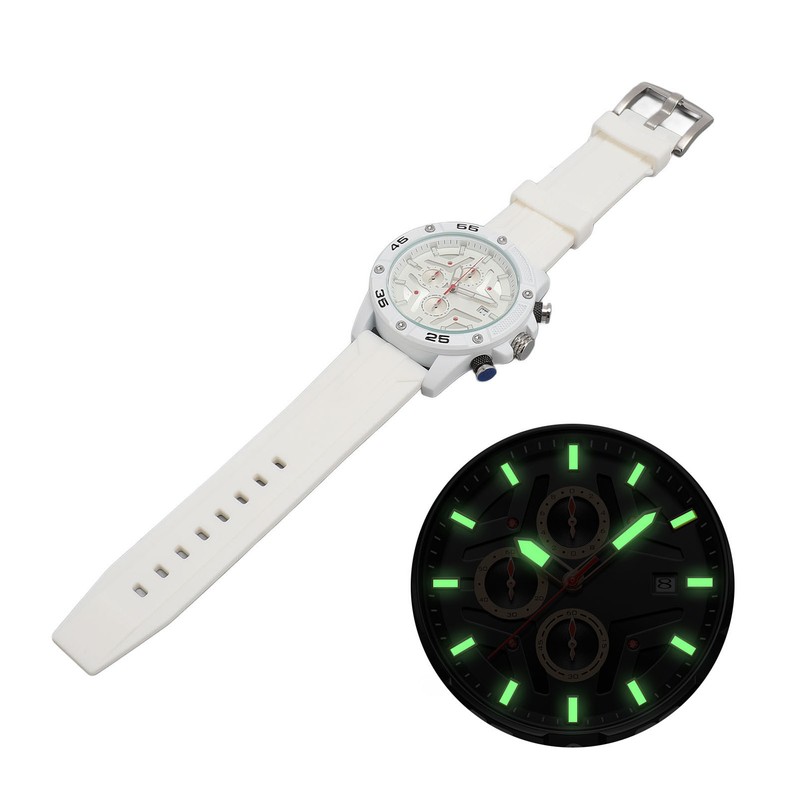 Waterproof Chronograph Watch Fashion Casual Mechanical Silicone Calendar Business Watch