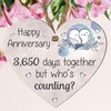 Happy Anniversary Wooden Heart Plaque – "3,650 Days Together But