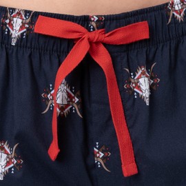 Wrangler Men's Printed Woven Micro-sanded Cotton Sleep Pajama Pants, Navy/Red, Medium