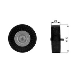 Gates T36123 Deflection/Guide Pulley, v-ribbed belt