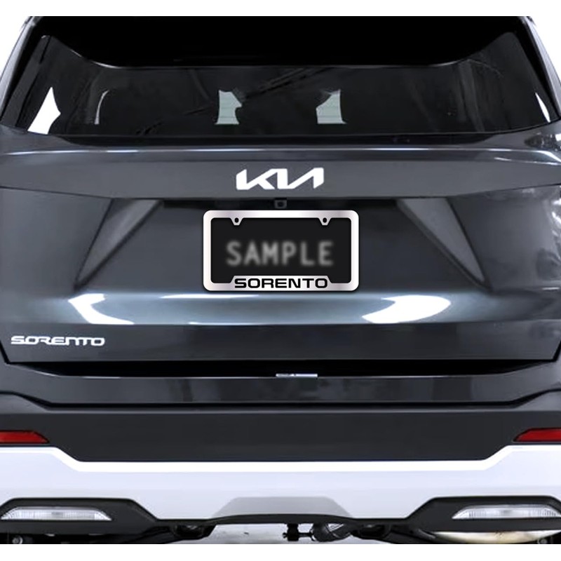 Kia Sorento License Plate Frame Chrome Plated Metal Bottom Notched