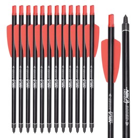 ELONG OUTDOOR Pack of 12 Crossbow Arrows Aluminium Bolts 7.5 Inch for Ek Archery Adder Cobra System with 2 Inch Wings for Target Archery Shooting