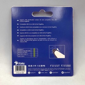 Stylos Memoria USB 128GB (STMUS5128B) ST500 versión USB 2.0. La Interfaz del Dispositivo es USB Tipo A Conveniente y confiable diseño Sin Tapa Velocidad de Lectura de 80 MB/s.