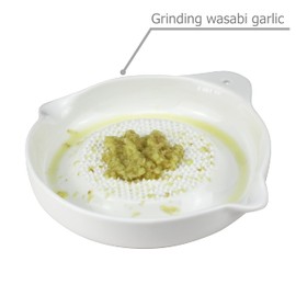 EIKS Ceramic Ginger Grater for Grinding Wasabi Fruits Vegetables Ginger Garlic Cheese, Package with Ceramic Spoon And Cleaning Brush