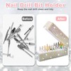 CGBE 30-Slot Nail Drill Bit Holder with Rhinestones, Dustproof Nail