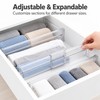 Adjustable Clear Drawer Dividers for Clothes, Kitchen Utensils & Office