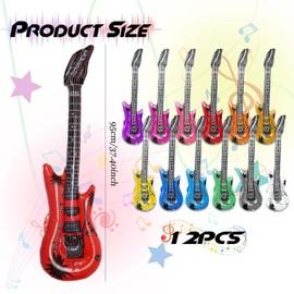 Inflatable Toy Guitar Set - 6 Colors, 95cm, Rock Party Props, Music Festival Accessories, Easy to Inflate, Durable & Reusable