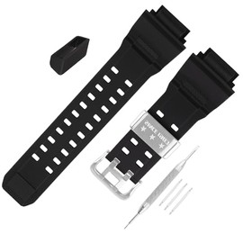JETHENG Men's Resin Strap Compatible for 20mm Casio G-Shock 10455201 GW9400 GW-9400 RANGEMAN GW-9200 GW-9300 G-9400 Ladies outdoor work waterproof watch band wrist strap with buckle, Silver Steel Ring