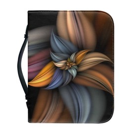 FOR U DESIGNS Classic Leather Bible Cover Floral for Women Size 2XL Bible Case with Handle and Zipper, Church Protector Bible Bags Black