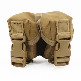 Tactical Pouch Double Frag Grenade Pouches Molle EDC Tool Pack Hunting Shooting Airsoft Small Bags (Khaki)